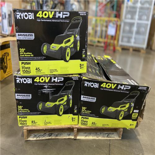 DALLAS LOCATION - RYOBI 40V HP Brushless 20 in. Cordless Battery Walk Behind Push Lawn -(3 UNITS)