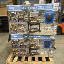 DALLAS LOCATION - Even Embers Santa Maria Charcoal and Wood Grill in Black with Cover Included PALLET-(2 UNITS)