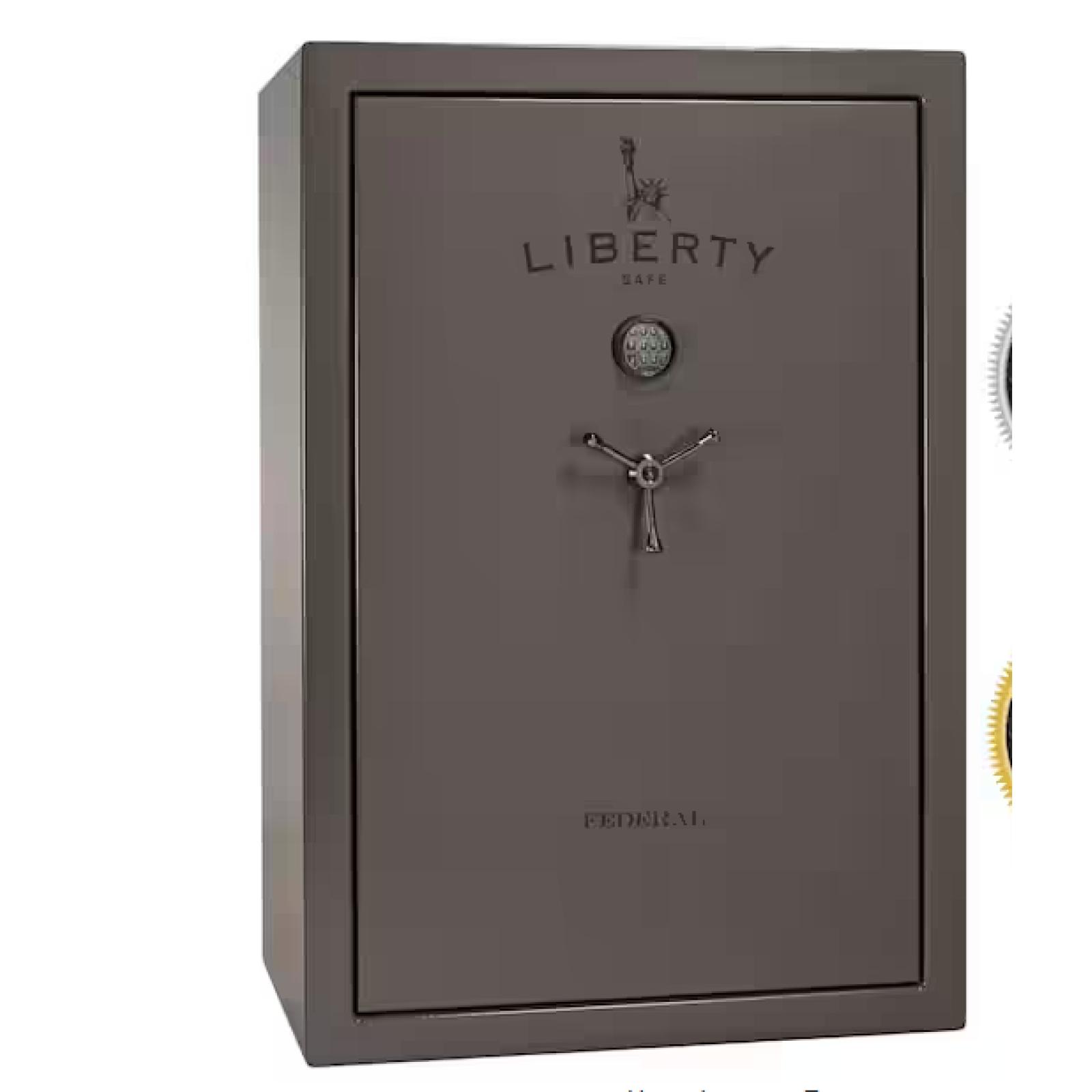 DALLAS LOCATION - LIBERTY SAFE Federal 48-Gun 75-Min fire rating EMP E-Lock  60.5 in. H x 42 in. W x 22 in. D  Gray Marble Gun Safe