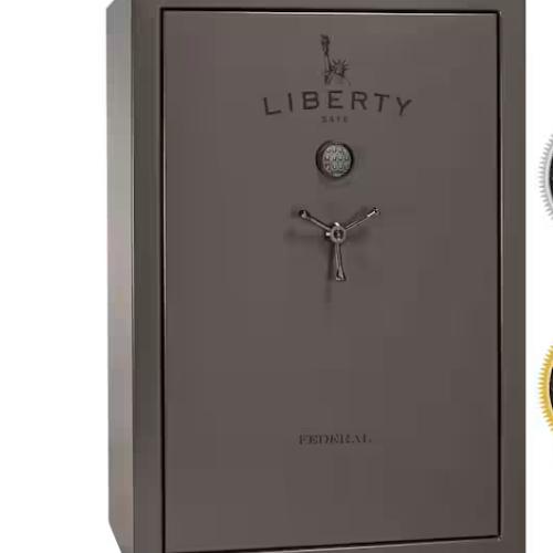 DALLAS LOCATION - LIBERTY SAFE Federal 48-Gun 75-Min fire rating EMP E-Lock  60.5 in. H x 42 in. W x 22 in. D  Gray Marble Gun Safe