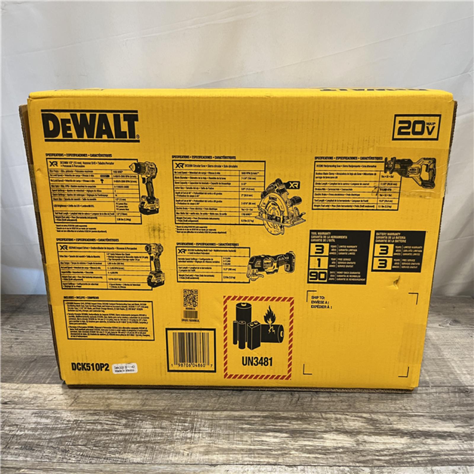 NEW - DEWALT 20V Lithium-Ion Cordless 5-Tool Combo Kit