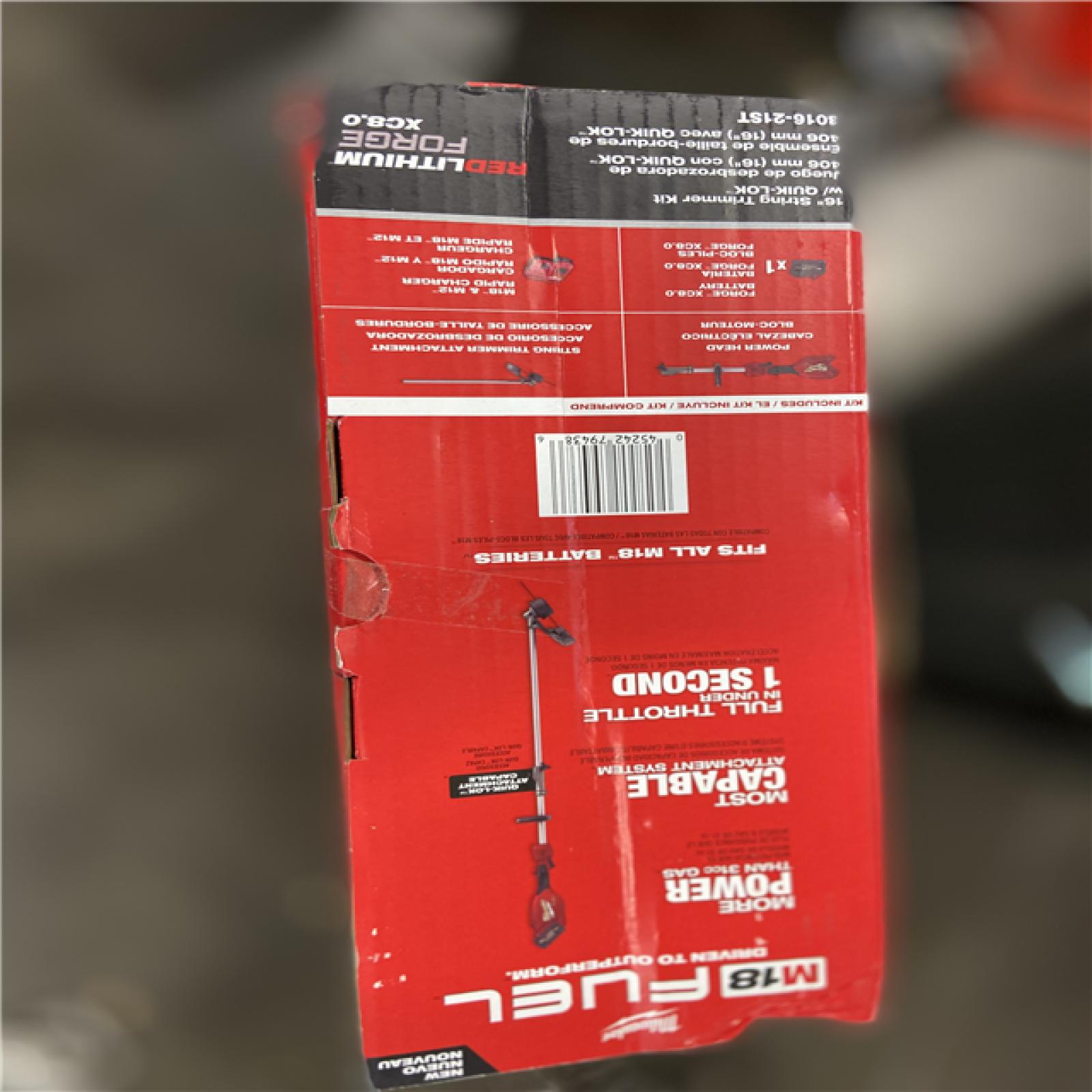 AS-IS Milwaukee M18 FUEL 18V 16 in. Brushless Cordless Battery Powered String Trimmer w/QUIK-LOK Attachment Capability & 8.0 Ah Battery