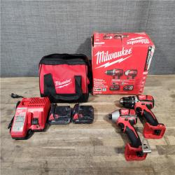 HOUSTON LOCATION - AS-IS Milwaukee 18V Cordless Brushed 2-Tool Drill/Driver and Impact Driver Kit