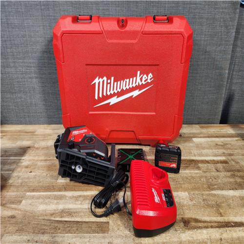 Houston Location AS-IS Milwaukee 12-Volt Lithium-Ion Cordless Green 250 ft. 3-Plane Laser Level Kit