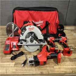 Houston Location AS-IS Milwaukee 18-Volt Lithium-Ion Brushless Cordless (4-Tool) Combo Kit