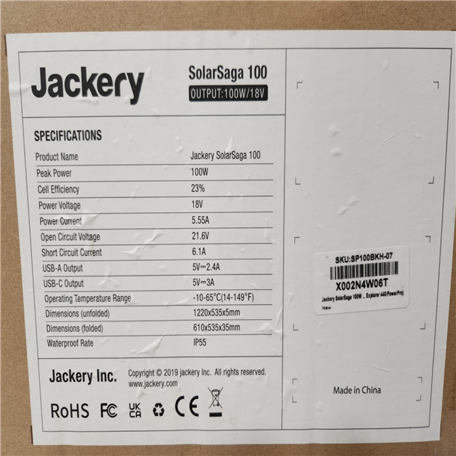 Phoenix Location NEW Jackery Solar Saga 100W Explorer 440/Power Pro