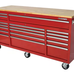 DALLAS LOCATION- HUSKY 72 in. W x 21 in. D Standard Duty Gloss Red Mobile Workbench