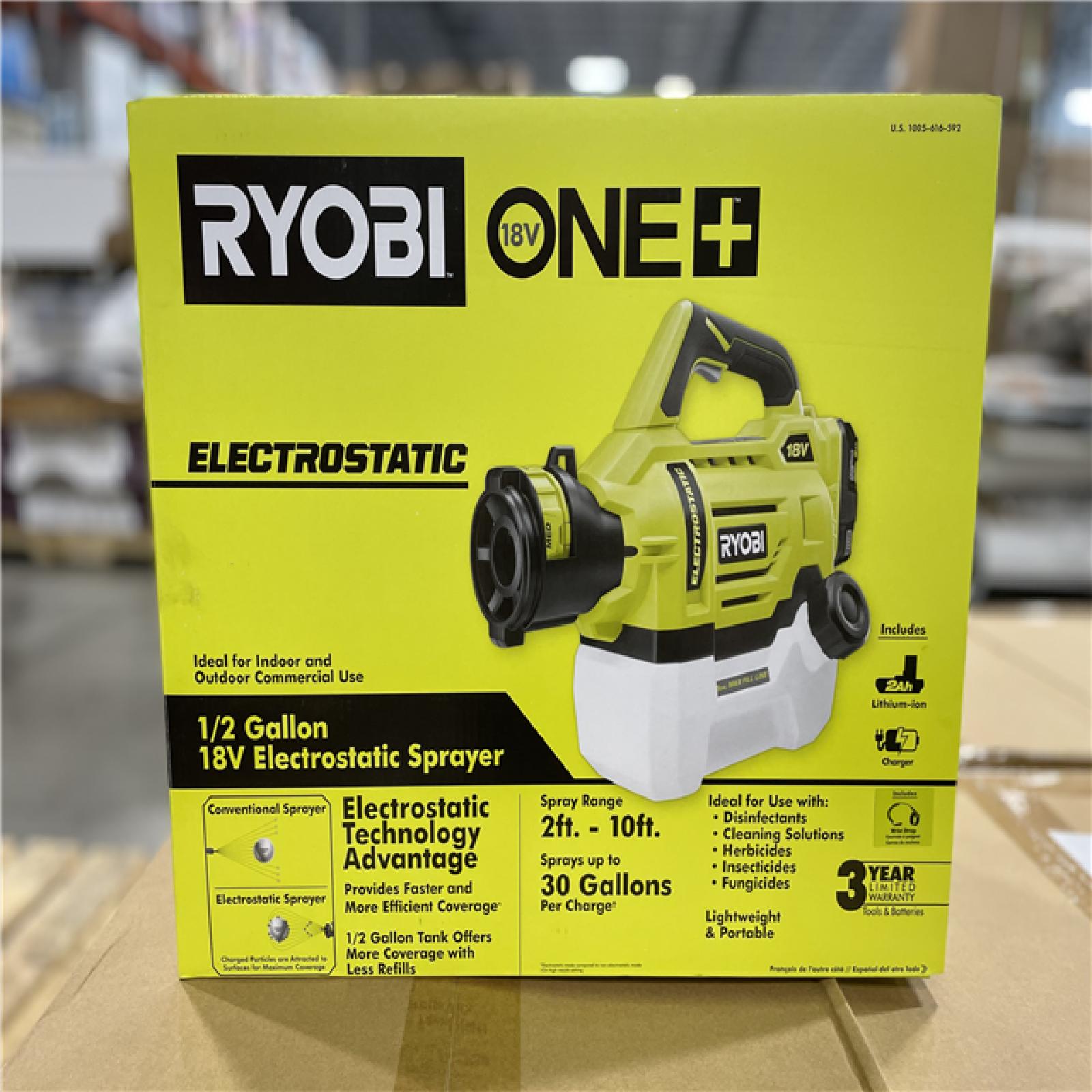 DALLAS LOCATION - NEW -  RYOBI 18V Cordless Electrostatic 0.5 Gal Sprayer KIT (12 UNITS)