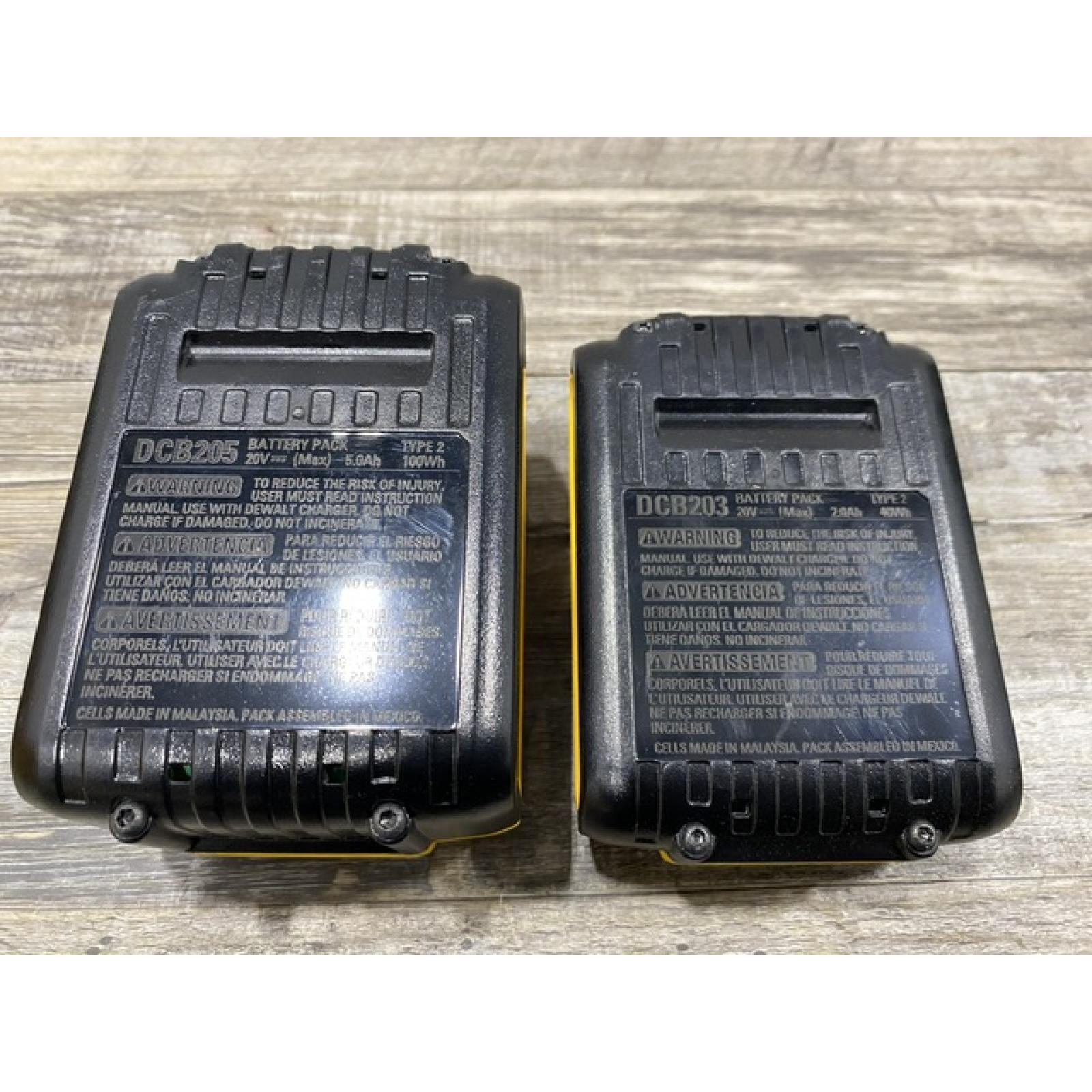 AS-IS DEWALT 20V MAX Lithium-Ion Battery Kit with 5.0Ah and 2.0Ah Battery and Charger