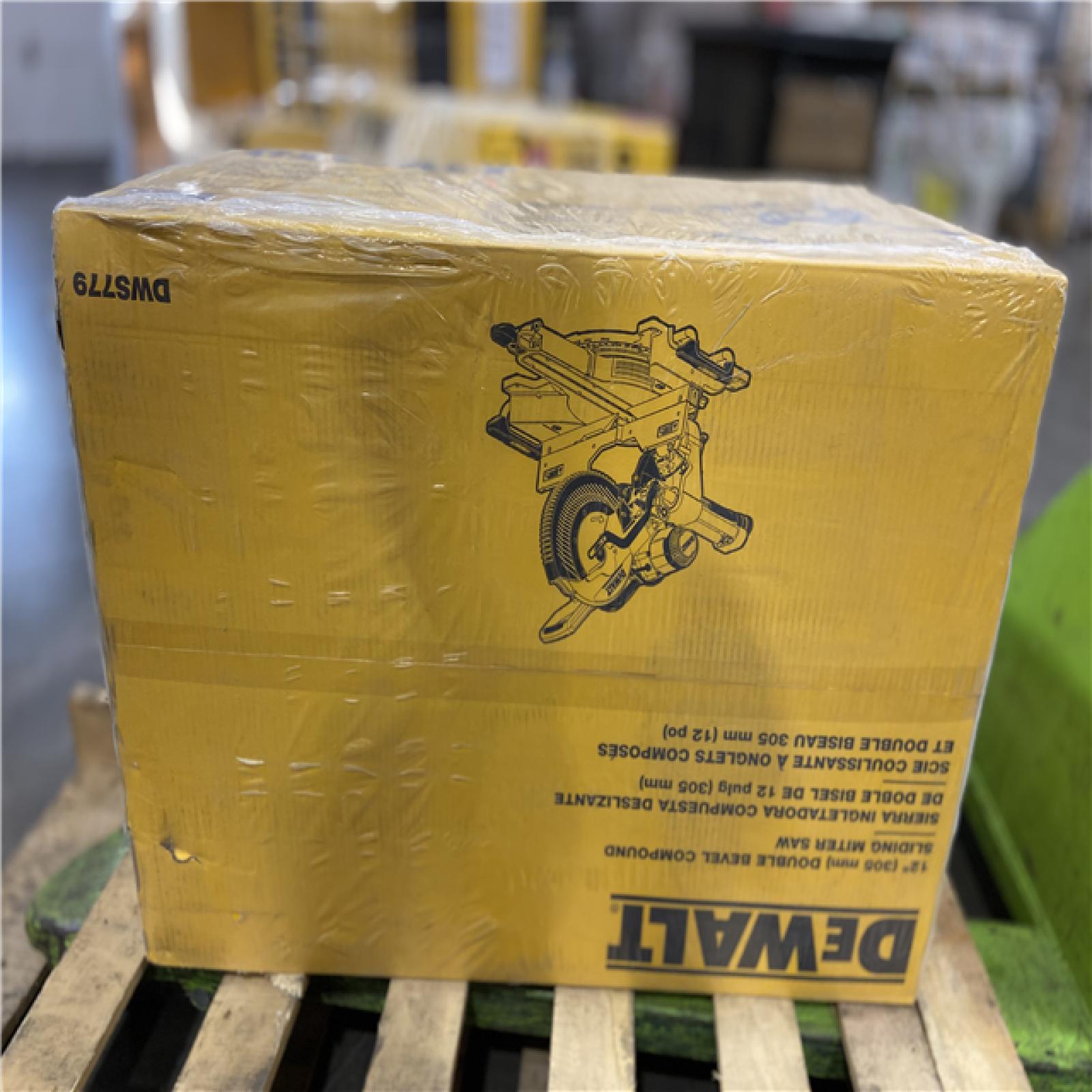 DALLAS LOCATION - DEWALT 15 Amp Corded 12 in. Double Bevel Sliding Compound Miter Saw, Blade Wrench and Material Clamp