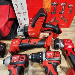 HOUSTON LOCATION - AS-IS M18 18V Lithium-Ion Cordless Combo Kit (5-Tool) with (2) Batteries  Charger and Tool Bag