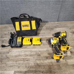 HOUSTON LOCATION - AS-IS Dewalt DCK225D2 20V MAX ATOMIC Brushless Compact Lithium-Ion 1/2 in. Cordless Drill Driver and 1/4 in. Impact Driver Combo Kit with 2 Batteries 2 Ah