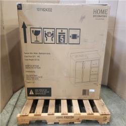 Phoenix NEW Home Decorators Collection Tamsin 42 in. Single Sink Freestanding White Bath Vanity with White Round Corner Engineered Marble Top (Assembled)
