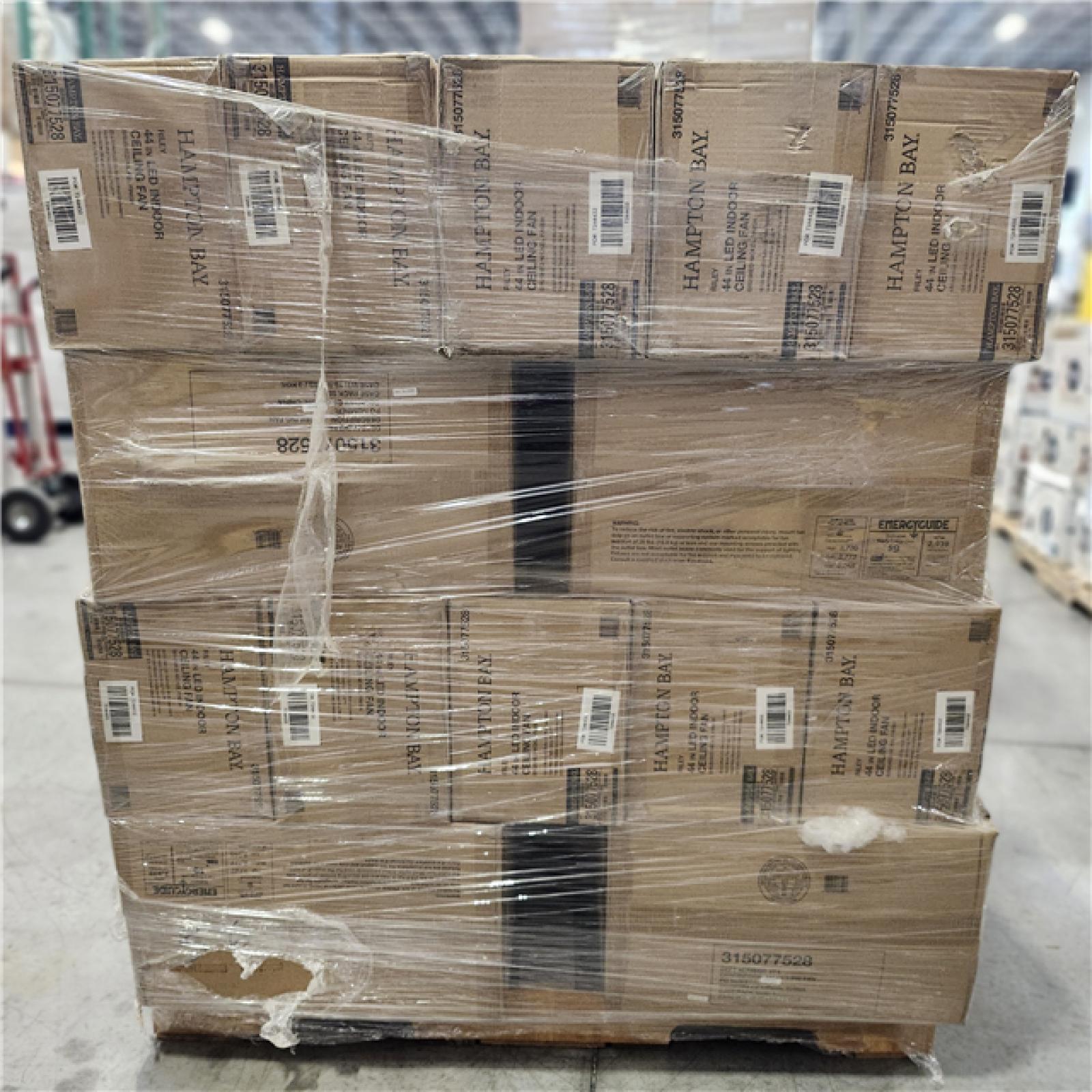 DALLAS LOCATION - Hampton Bay Riley 44 in. LED Brushed Nickel Indoor Ceiling Fan PALLET-(36 UNITS)