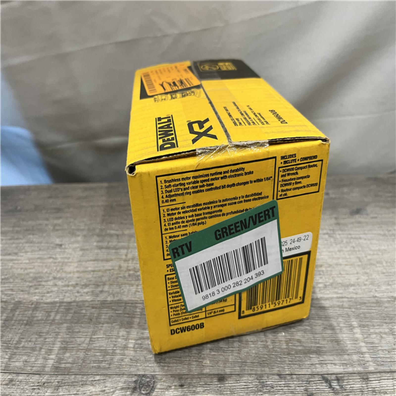 NEW - DEWALT 20V MAX XR Cordless Brushless Fixed Base Compact Router (Tool Only)