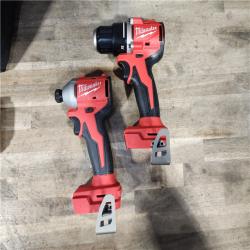 HOUSTON LOCATION - AS-IS Milwaukee M18 18V Lithium-Ion Brushless Cordless Compact Drill/Impact Combo Kit (2-Tool) W/(2) 2.0 Ah Batteries  Charger & Bag