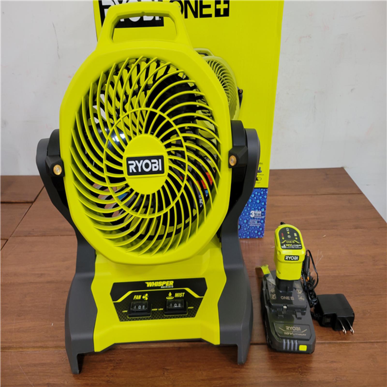 California NEW Ryobi Plus+ 18V 7.5 Bucket Top Misting Fan Kit  Includes (1) Battery & Charger