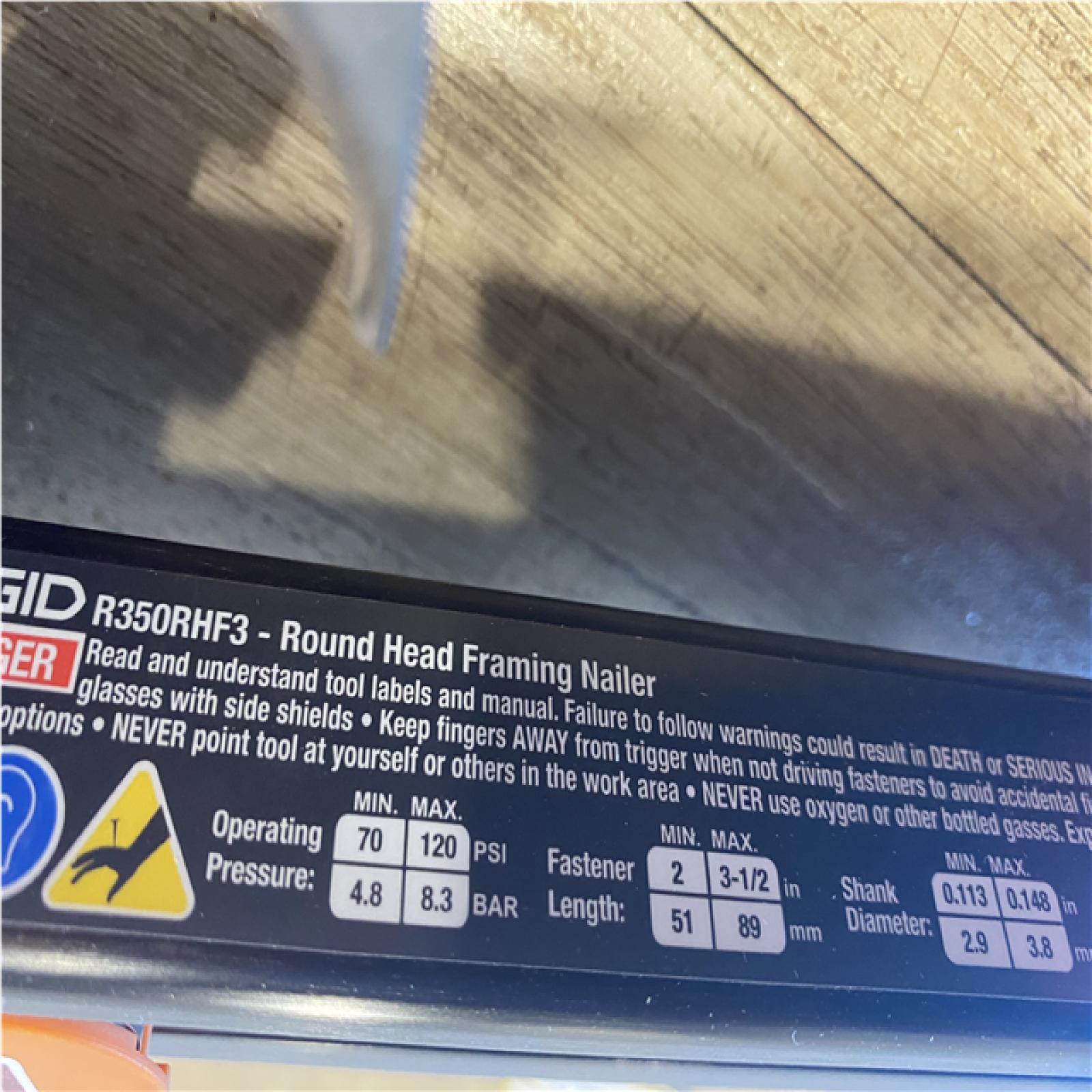 AS-ISRIDGID Pneumatic 21-Degree 3-1/2 in. Round Head Framing Nailer
