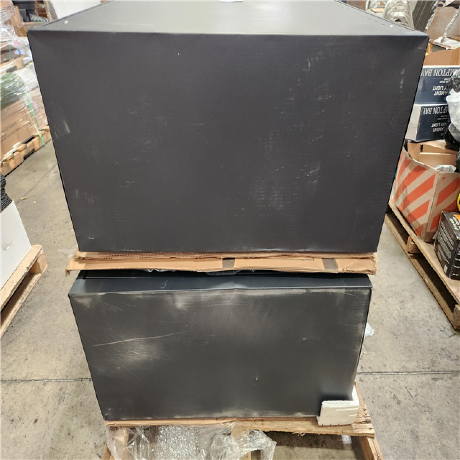 Phoenix Location 2 Sandusky Classic Series Steel Preassembled counter Height Freestanding Storage Cabinet In Black (36 in. W x 36 in H x 18 in. D)