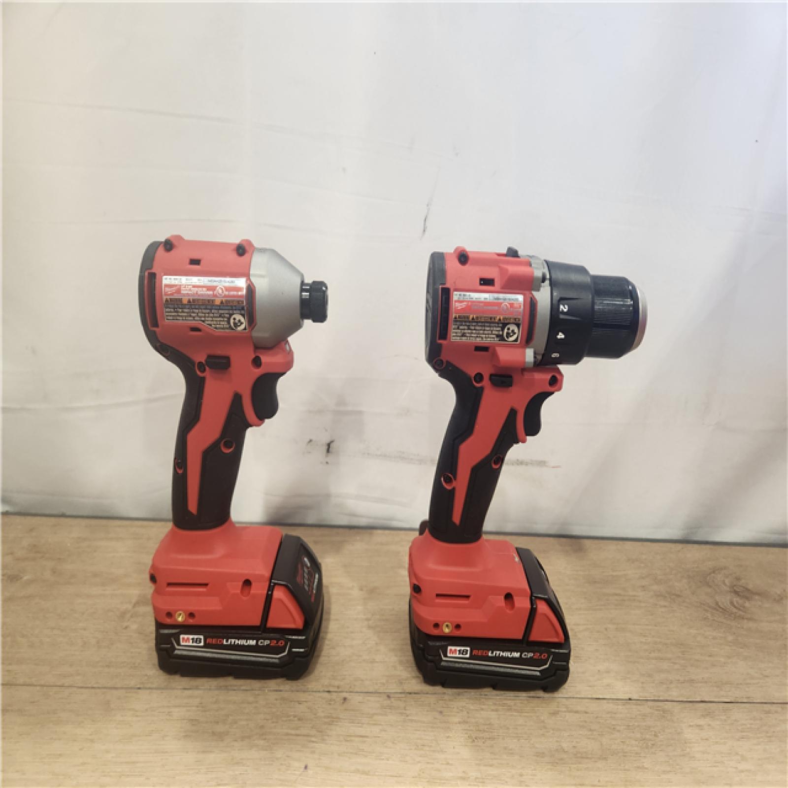 AS-IS- Milwaukee 18V Lithium-Ion Brushless Cordless Compact Drill/Impact Combo Kit