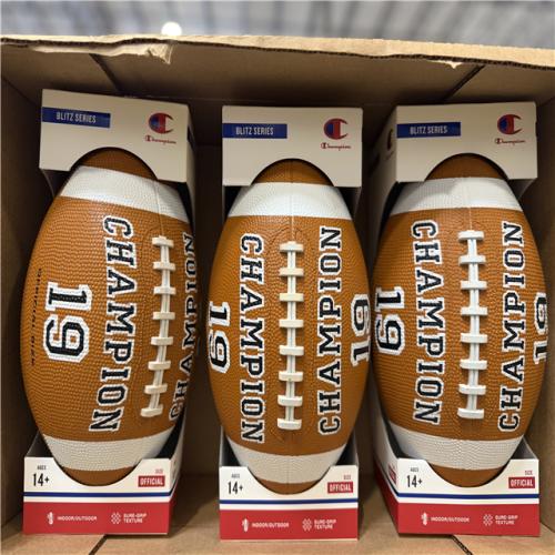 DALLAS LOCATION - NEW! BULLSEYE Champion Blitz Football Official Size - Classic Brown PALLET -(120 UNITS)