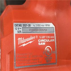 AS-IS Milwaukee FUEL 12V Lithium-Ion Brushless 5-3/8 in. Cordless Circular Saw (Tool-Only)