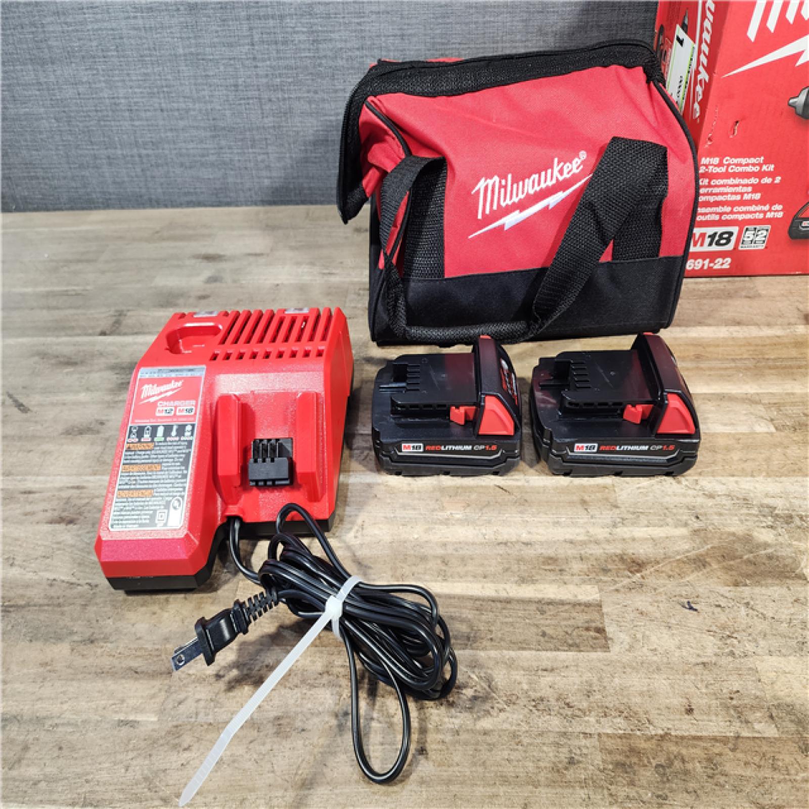 HOUSTON LOCATION - AS-IS Milwaukee M18 Brushed Cordless (2-Tool) Drill/Driver and Impact Driver Kit