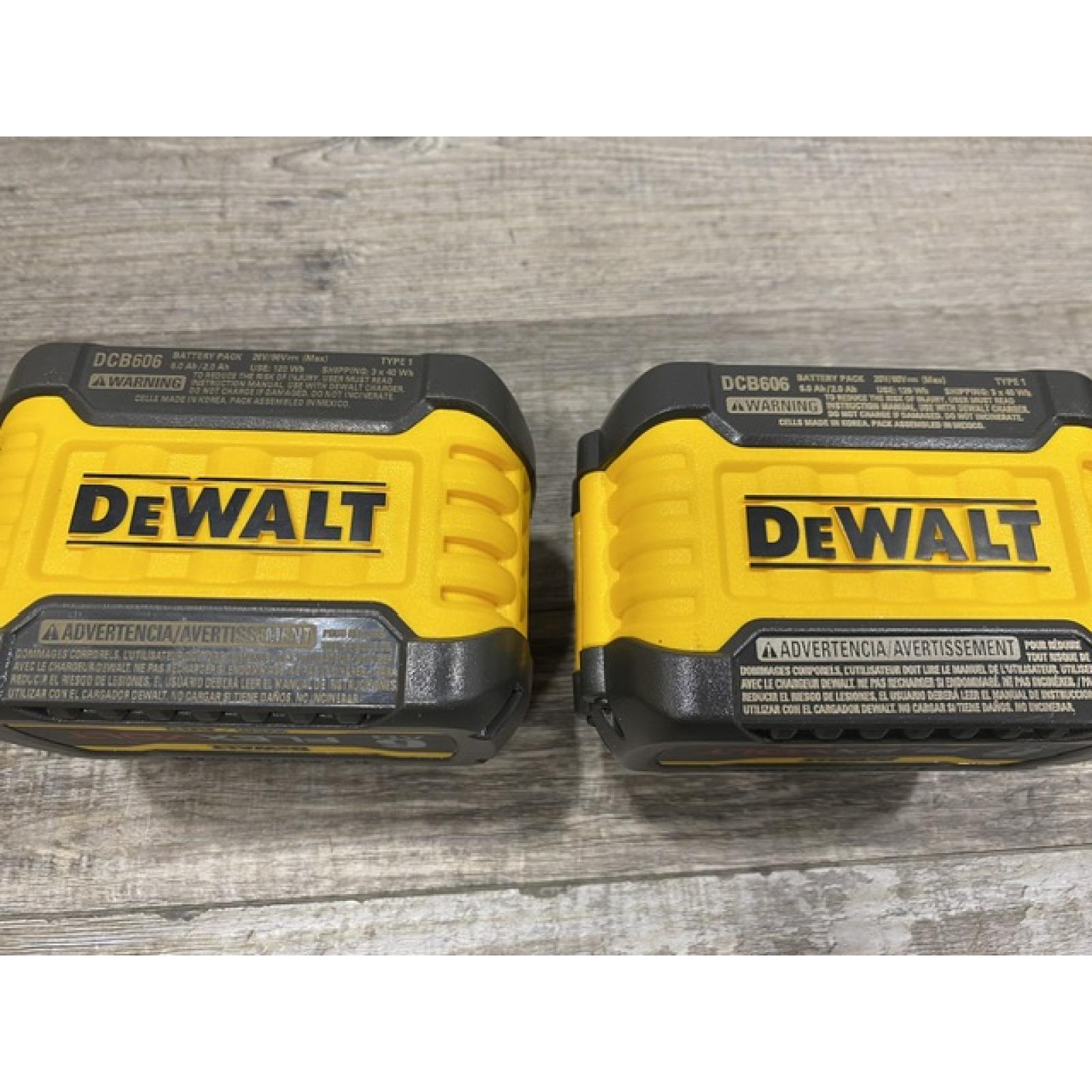 AS-IS DEWALT FLEXVOLT 20V/60V MAX Lithium-Ion 6.0Ah Battery Pack (2 Pack)