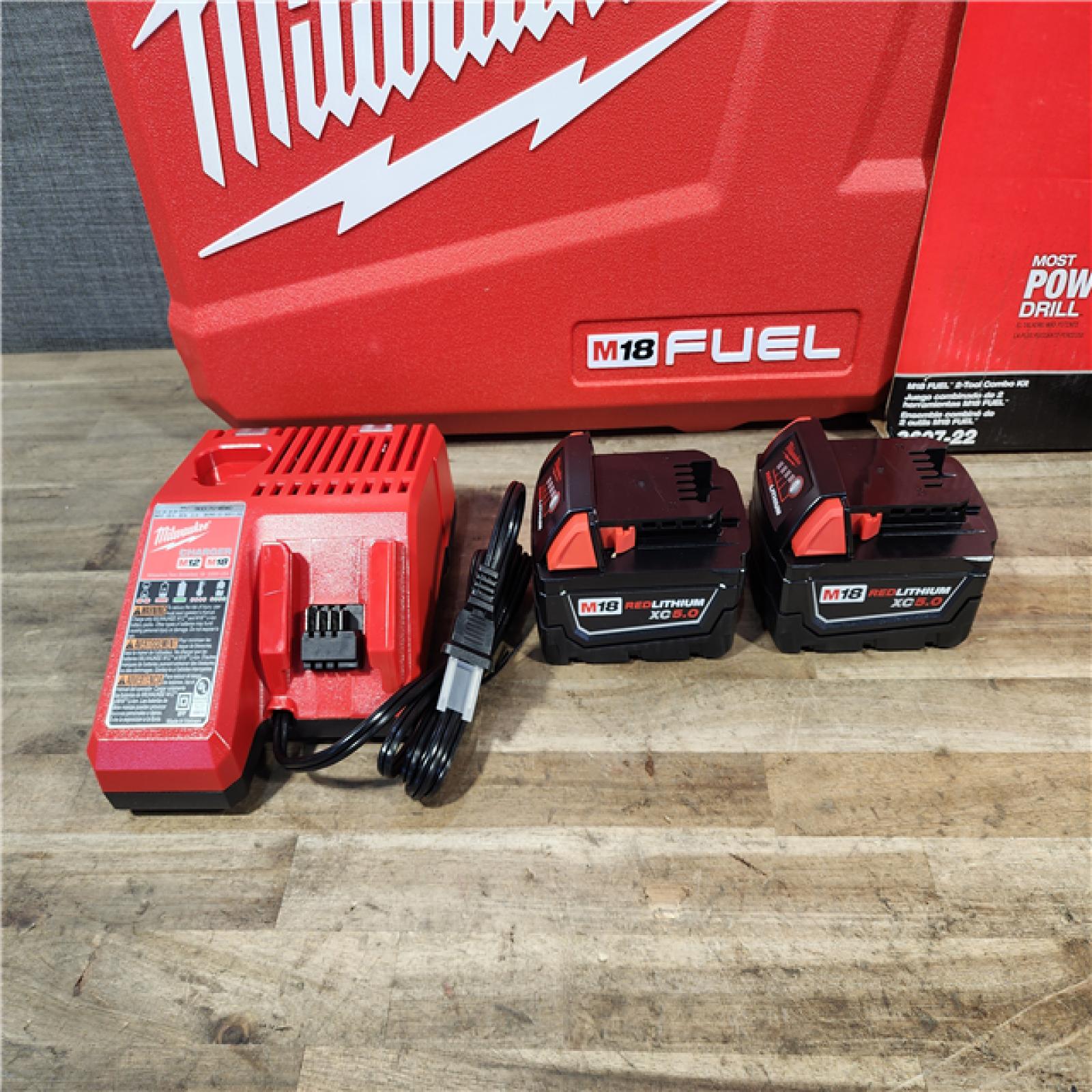 HOUSTON LOCATION - AS-IS Milwaukee FUEL 18V Lithium-Ion Brushless Cordless Hammer Drill and Impact Driver Combo Kit