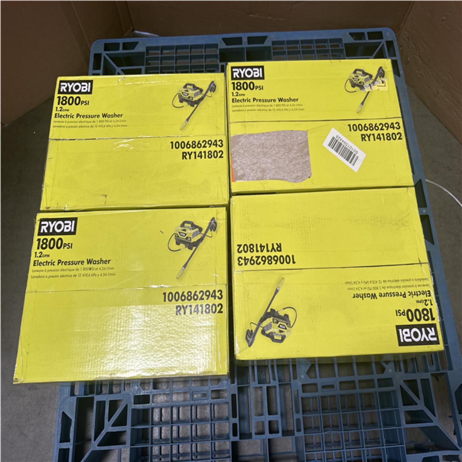CALIFORNIA AS IS RYOBI 1800 PSI 1.2GPM ELECTRIC PRESSURE WASHER