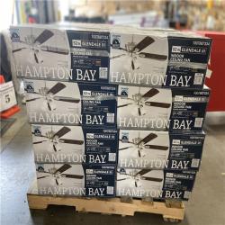 DALLAS LOCATION - Hampton Bay Glendale III 52 in. LED Indoor Brushed Nickel Ceiling Fan with Light and Pull Chains (20 UNITS)