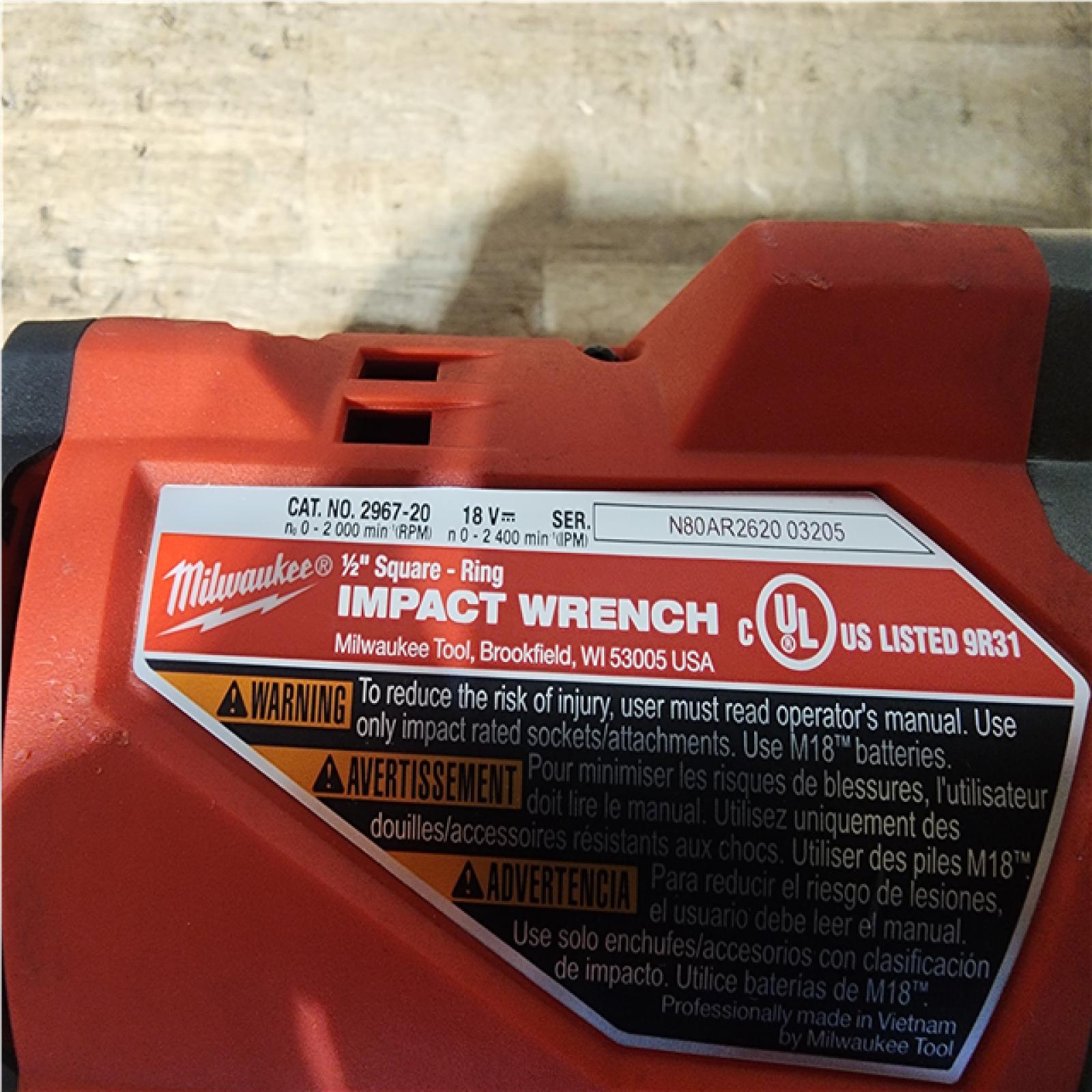Houston Location AS-IS Milwaukee FUEL 18V Lithium-Ion Brushless Cordless 1/2 in. Impact Wrench with Friction Ring (Tool-Only)