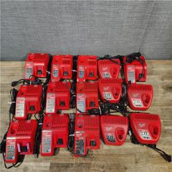 HOUSTON LOCATION - AS-IS MILWAUKEE BATTERY CHARGER PACK QTY - 15