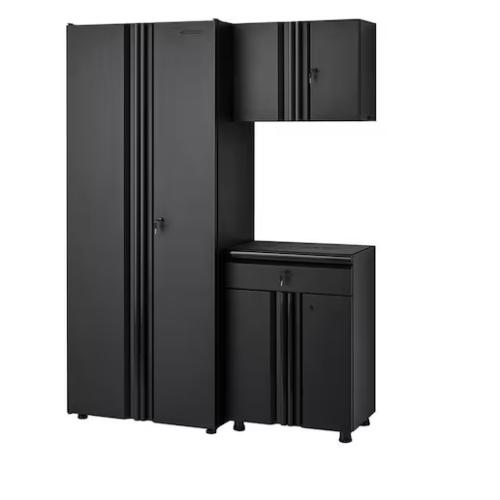 DALLAS LOCATION - Husky 3-Piece Regular Duty Welded Steel Garage Storage System in Black