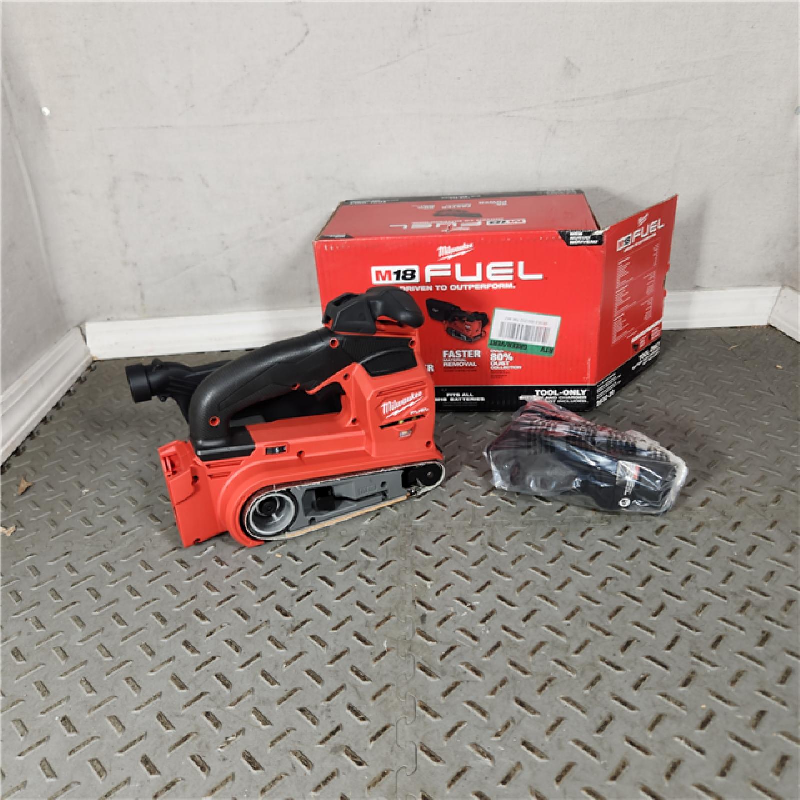 Houston Location - As-Is Milwaukee M18 Fuel 8 Amps 18 V 3 in. W X 18 in. L Cordless Belt Sander Tool Only - Appears IN GOOD Condition