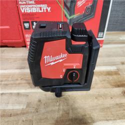 HOUSTON LOCATION - AS-IS (APPEARS LIKE NEW) Milwaukee Green 100 ft. Cross Line and Plumb Points Rechargeable Laser Level with REDLITHIUM Lithium-Ion