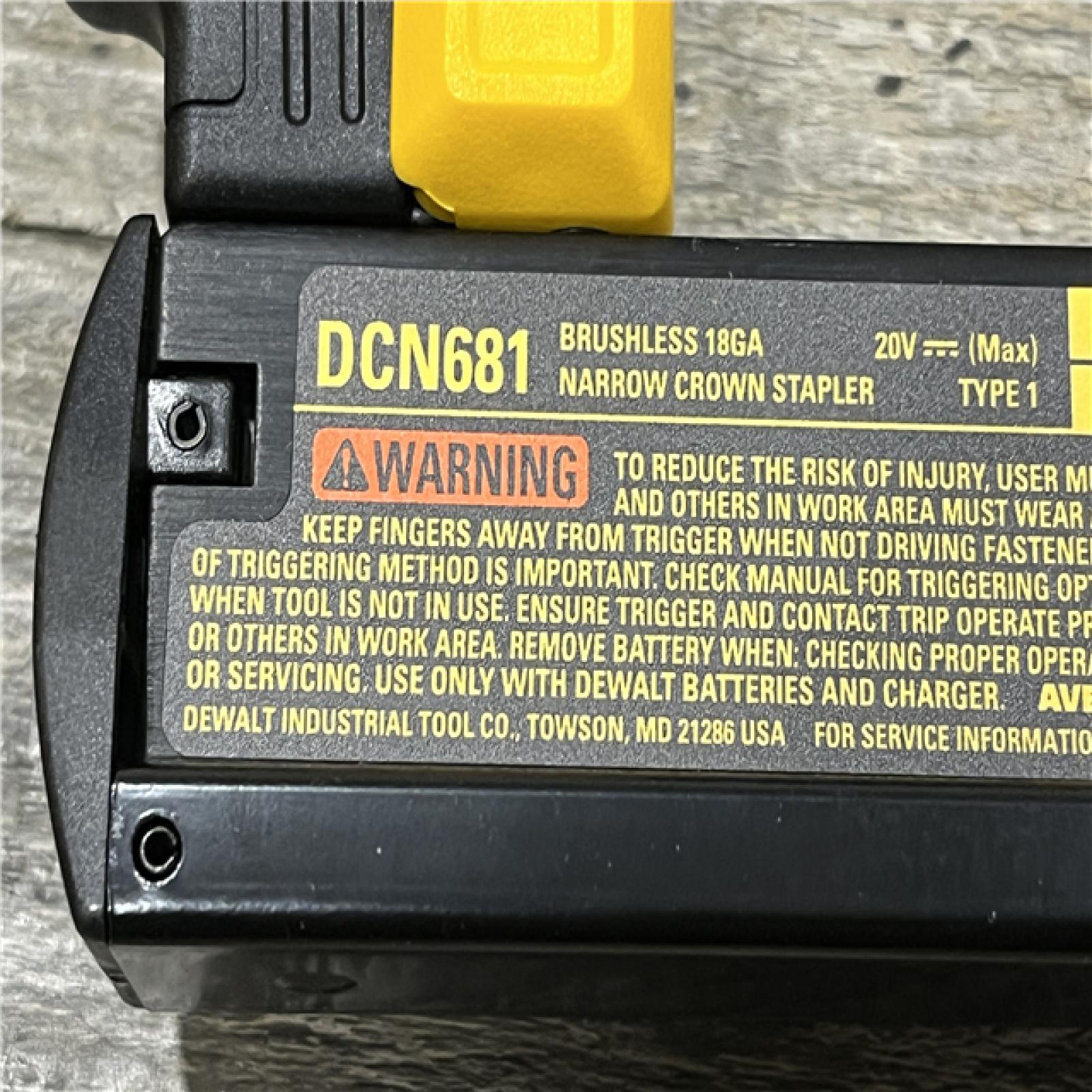 AS-IS DEWALT 20V MAX XR Lithium-Ion Cordless 18-Gauge Narrow Crown Stapler Kit