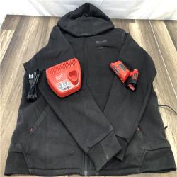 AS-IS Milwaukee Men's X-Large 12-Volt Lithium-Ion Cordless Black Heated Jacket Hoodie Kit