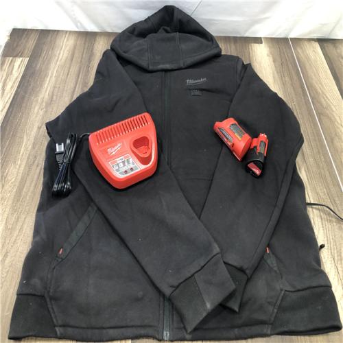 AS-IS Milwaukee Men's X-Large 12-Volt Lithium-Ion Cordless Black Heated Jacket Hoodie Kit
