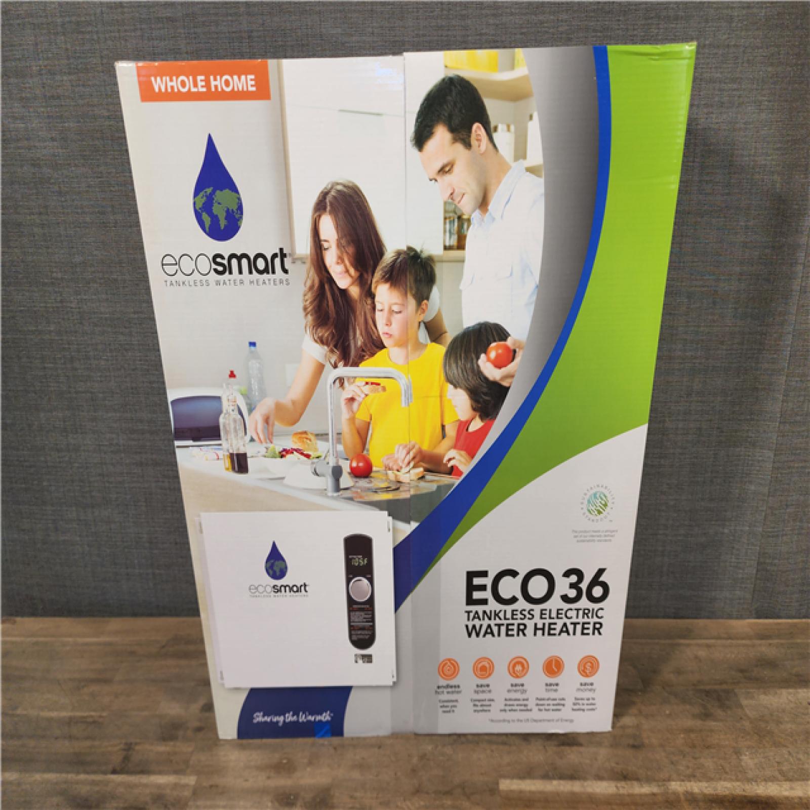 HOUSTON LOCATION - AS-IS (NEW) ECOSMART ECO36 TANKLESS ELECTRIC WATER HEATER