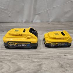 AS-IS Dewalt 20V MAX POWERSTACK Batteries and Charger Starter Kit (1.7 Ah/5 Ah) - DCBP315-2C