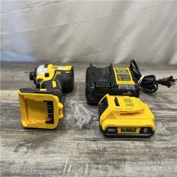 AS-IS DEWALT 20V MAX Lithium-Ion Brushless Cordless 1/4 in. Impact Driver Kit