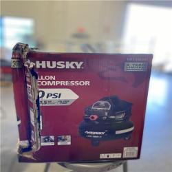 NEW! -  Husky 6 Gal. 150 PSI Portable Electric Oil-Free Jobsite Pancake Air Compressor with Dual Pressure Gauges and 2-Quick Couplers