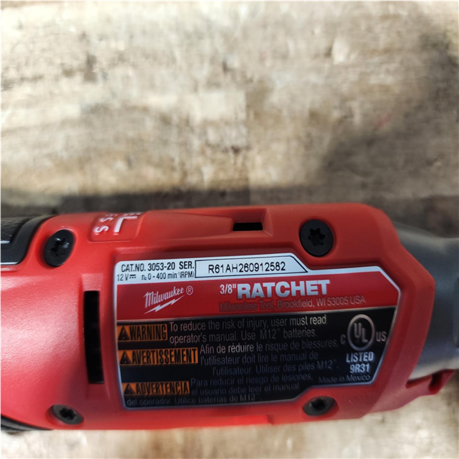 Houston Location AS-IS Milwaukee Fuel Cordless Ratchet and Battery with Charger