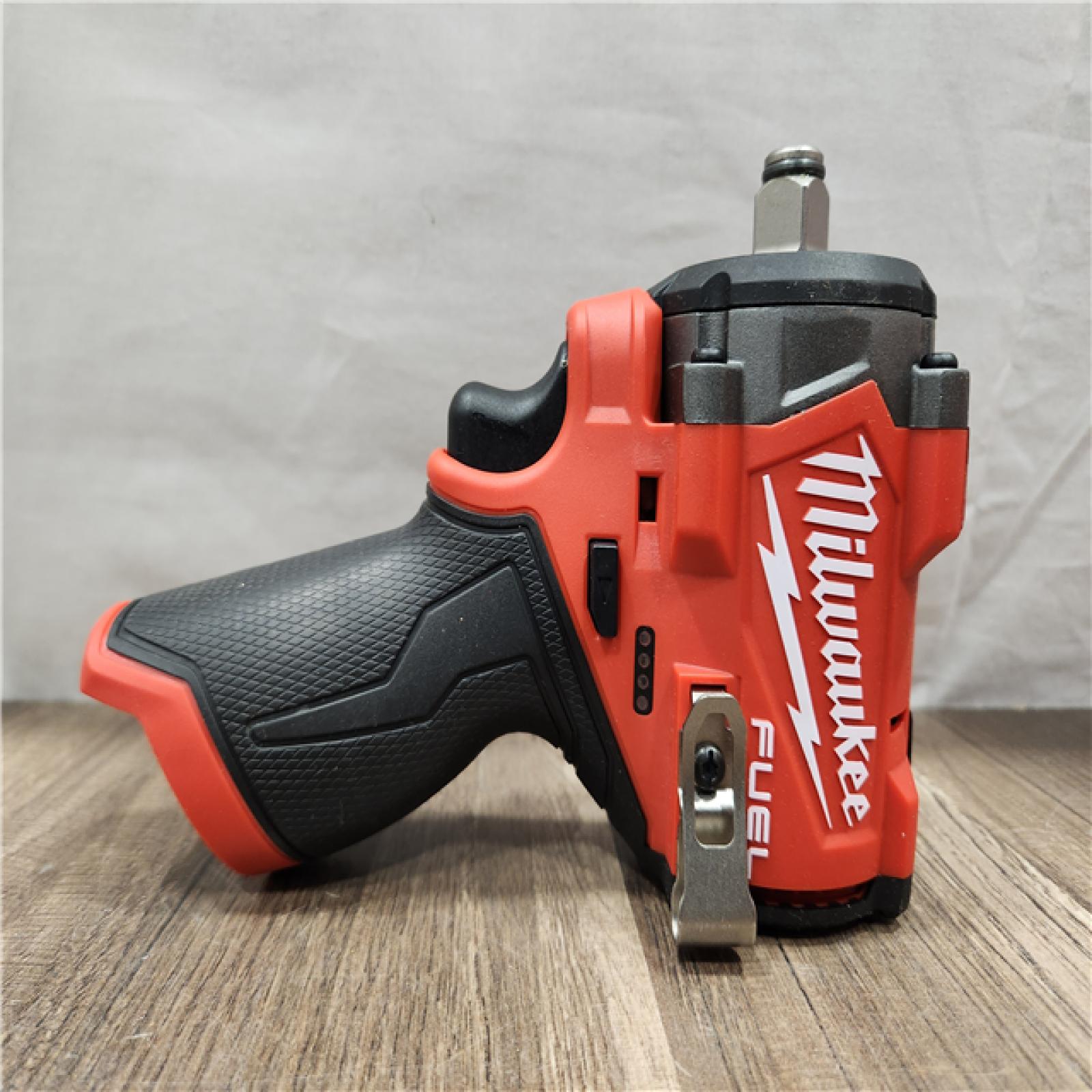 AS-IS- Milwaukee M12 FUEL 12V Lithium-Ion Brushless Cordless Stubby 1/2 in. Impact Wrench (Tool-Only)