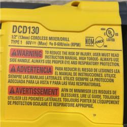 AS-IS DEWALT FLEXVOLT 60-Volt MAX Cordless Brushless 1/2 in. Mixer/Drill with E-Clutch (Tool-Only)