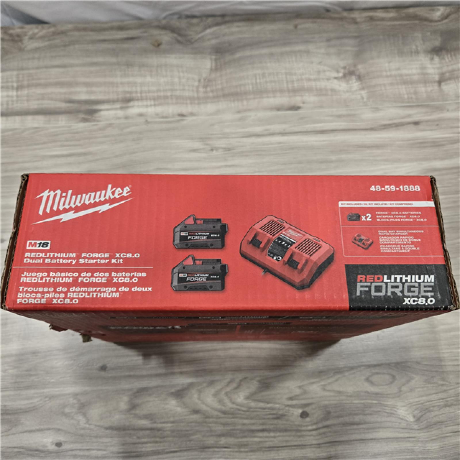 NEW- M18 18-Volt Lithium-Ion REDLITHIUM FORGE Starter Kit with Two XC 8.0 Ah Battery and Dual Bay Rapid Charger
