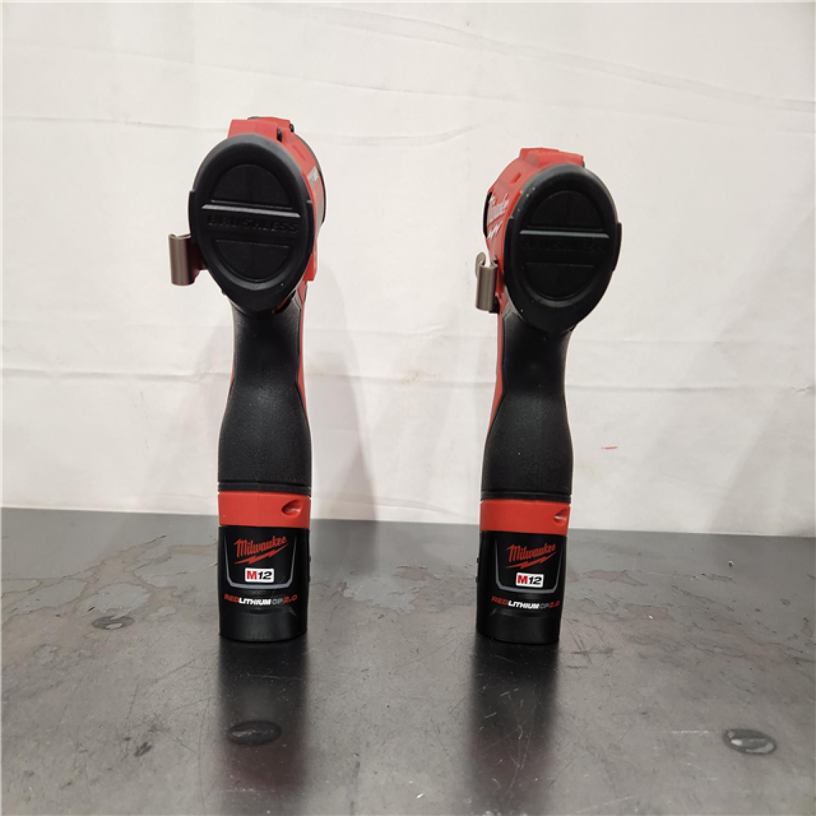 AS-IS- M12 12-Volt Lithium-Ion Brushless Cordless Subcompact Drill and Impact Driver Combo Kit W/2 Batteries and Bag (2-Tool)