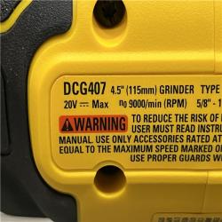 AS-IS DEWALT 20-Volt MAX Cordless Brushless 4-1/2 in. Angle Grinder with Slide Switch (Tool Only)