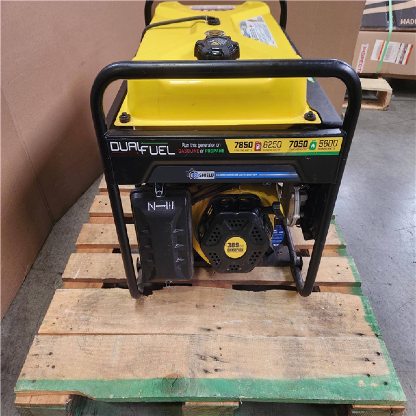 Phoenix Champion Power Equipment 7850/6250-Watt Recoil Start Dual Fuel Portable Generator (No Wheels)